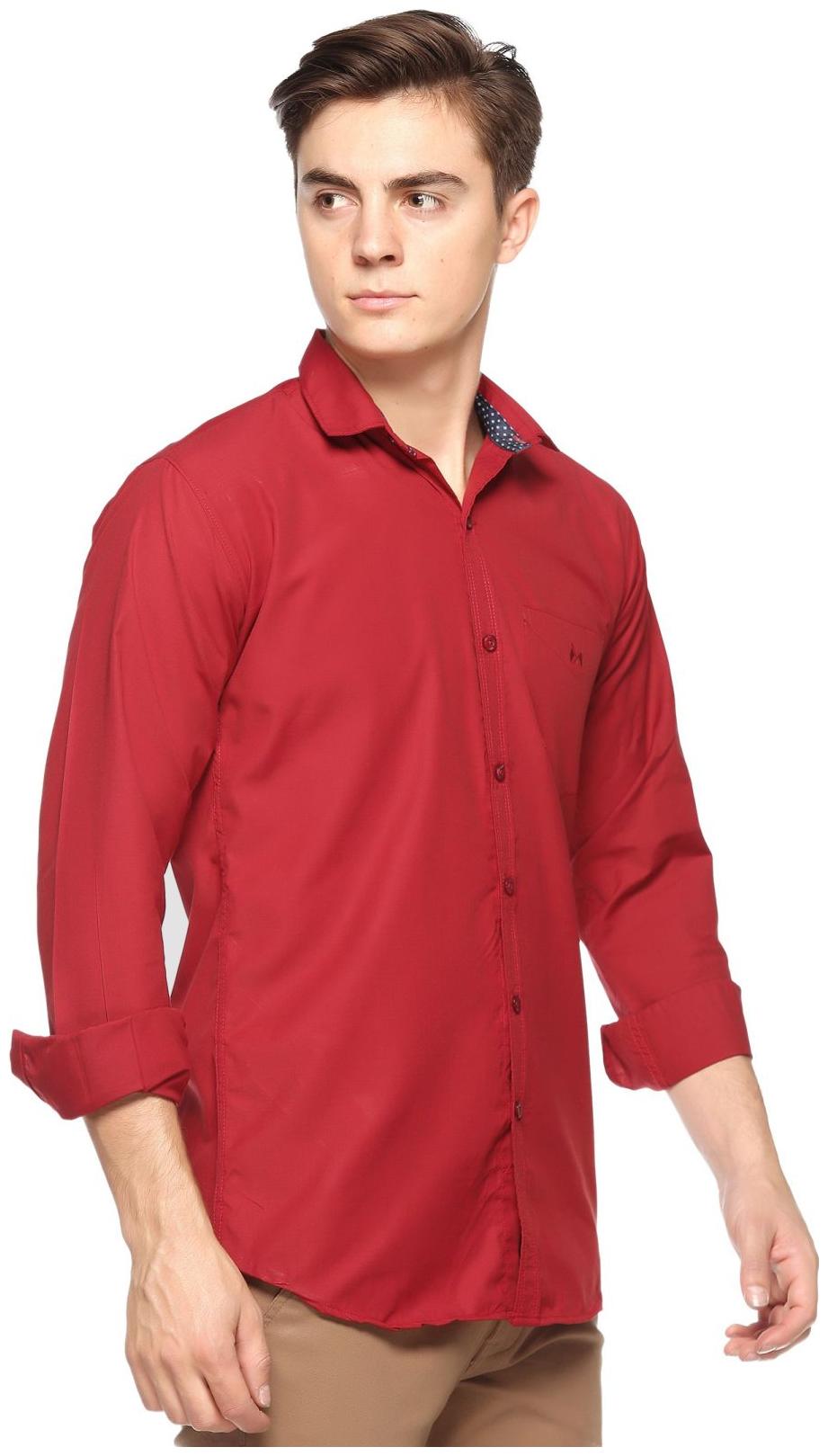 

FASHLOOK Men Maroon Solid Slim Fit Casual Shirt