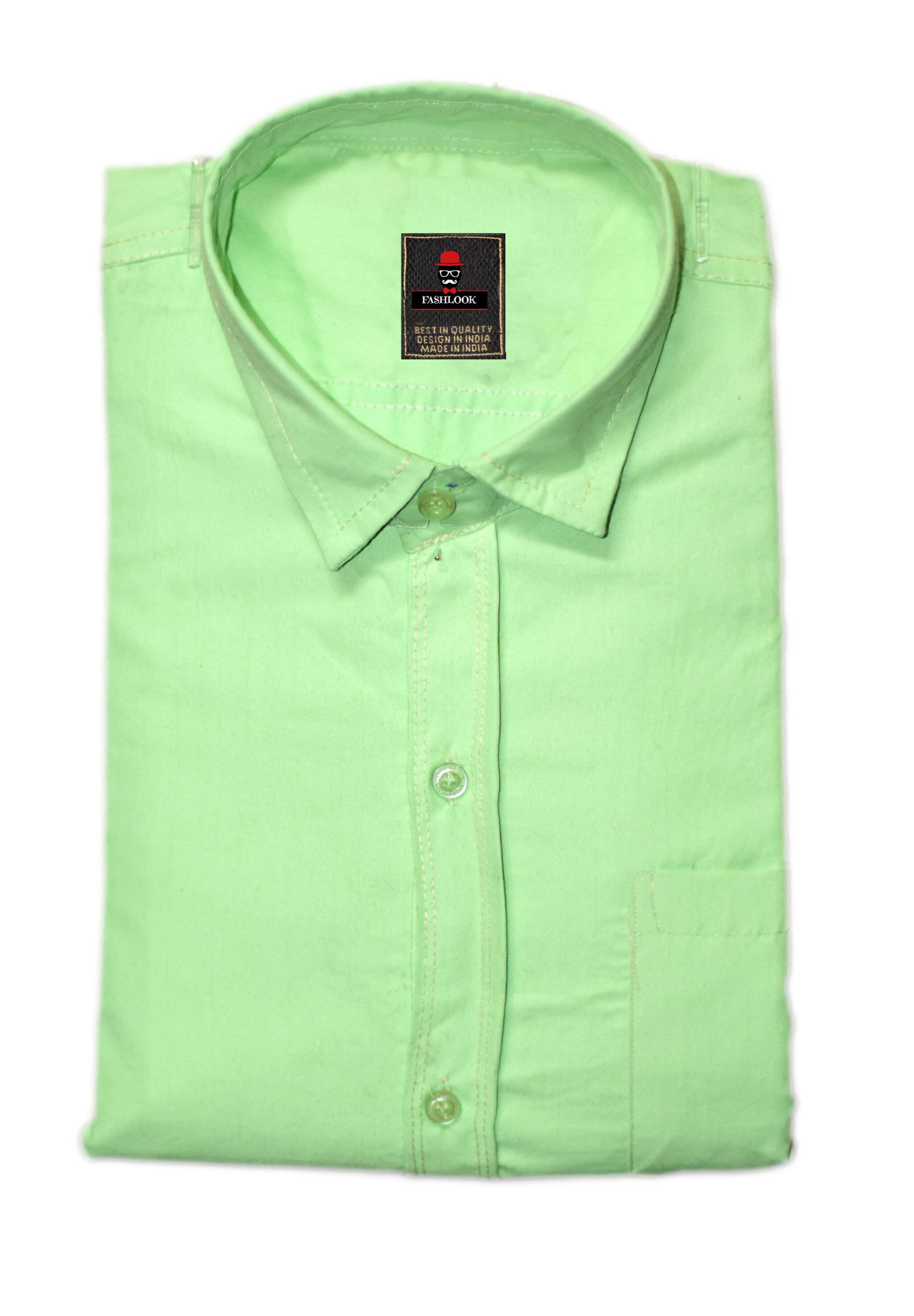 

FASHLOOK Men Green Printed Slim Fit Casual Shirt