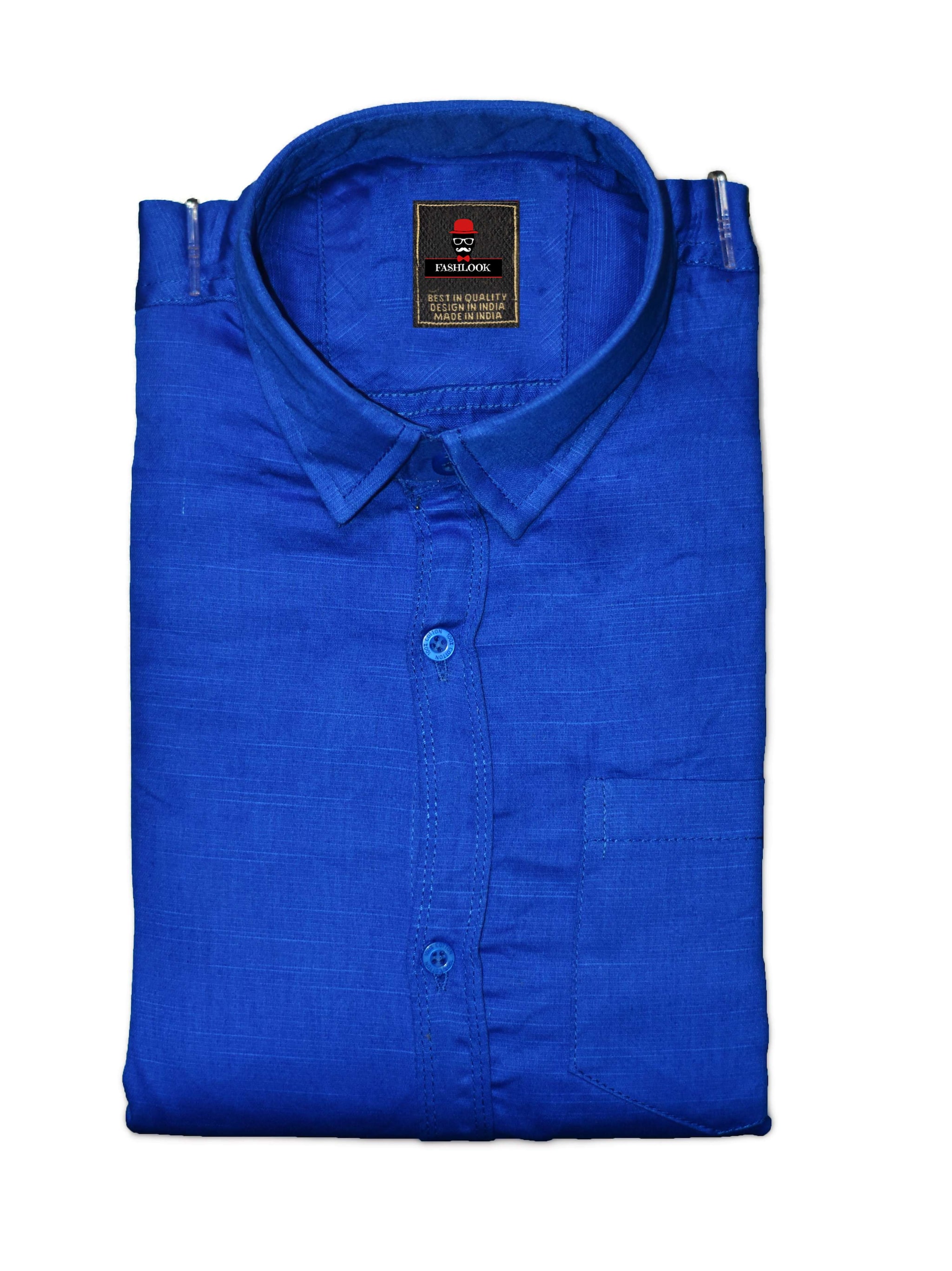 

FASHLOOK Men Blue Printed Regular Fit Casual Shirt