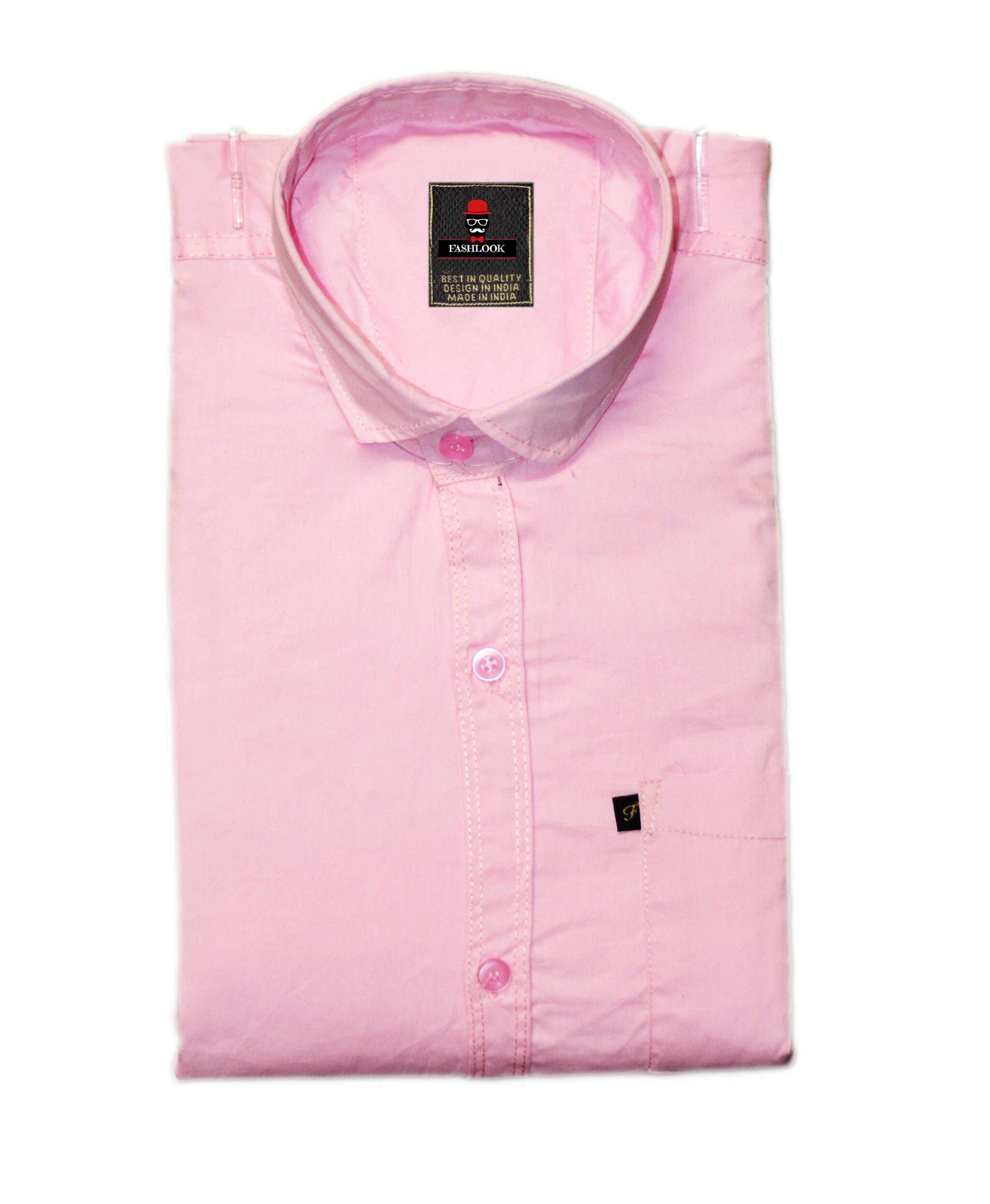 

FASHLOOK Men Pink Solid Slim Fit Casual Shirt