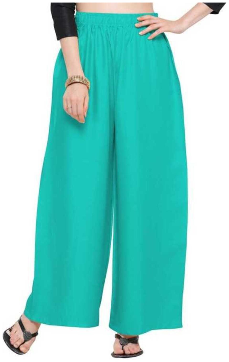 

FASHOPEDIA Women Rayon Green Palazzos