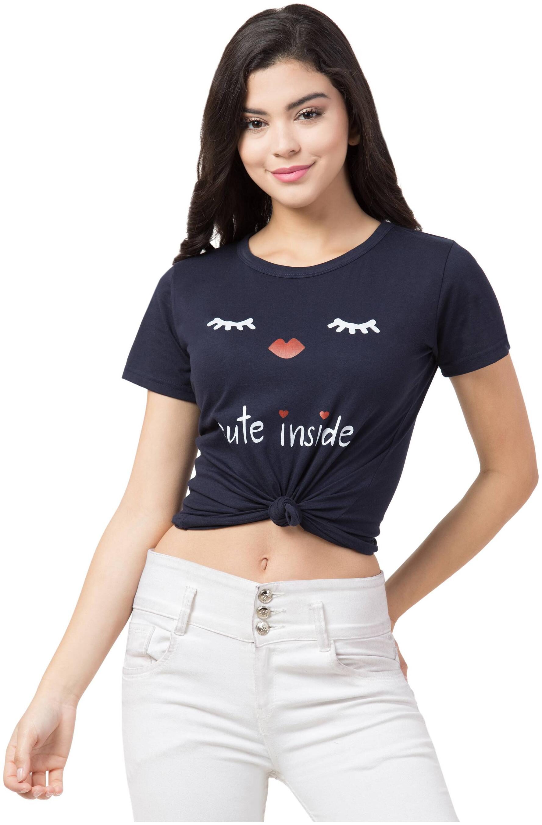 

FASHOPEDIA Women Printed Regular top - Blue