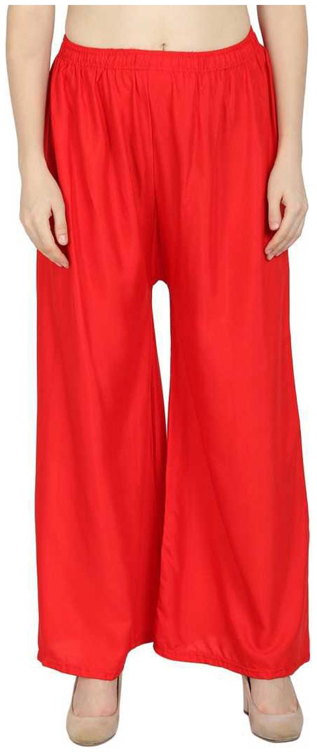 

FASHOPEDIA Women Rayon Red Palazzos