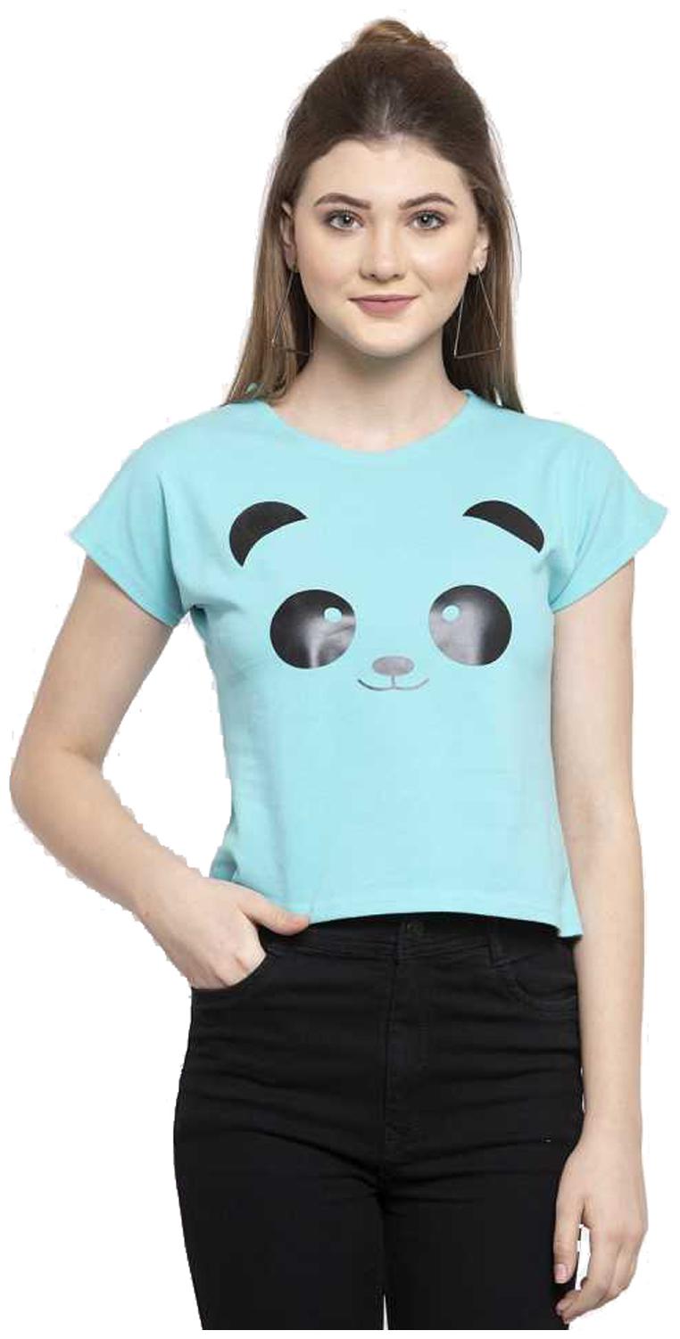 

FASHOPEDIA Women Printed Regular top - Blue