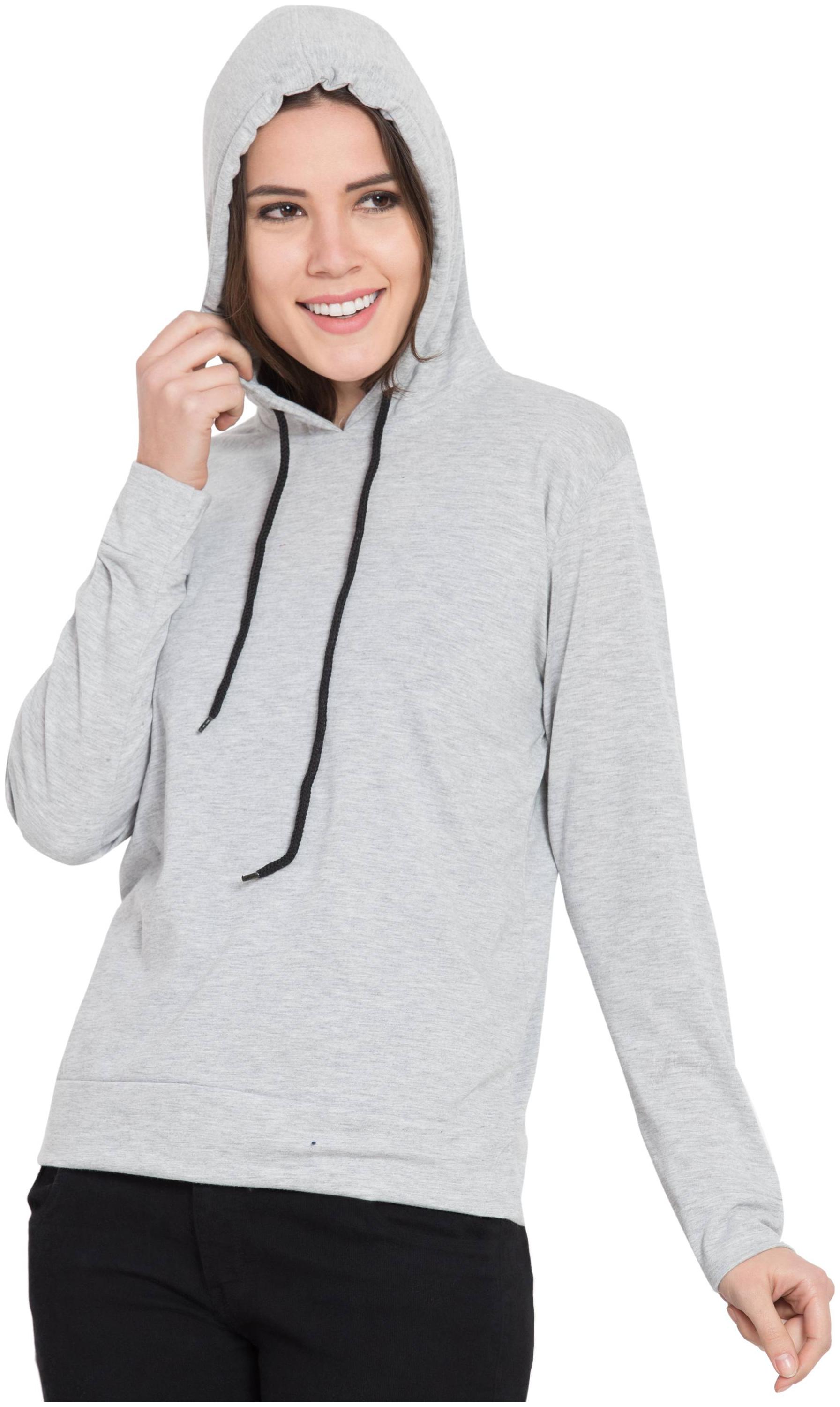 

FASHOPEDIA Women Solid Hoodie - Grey