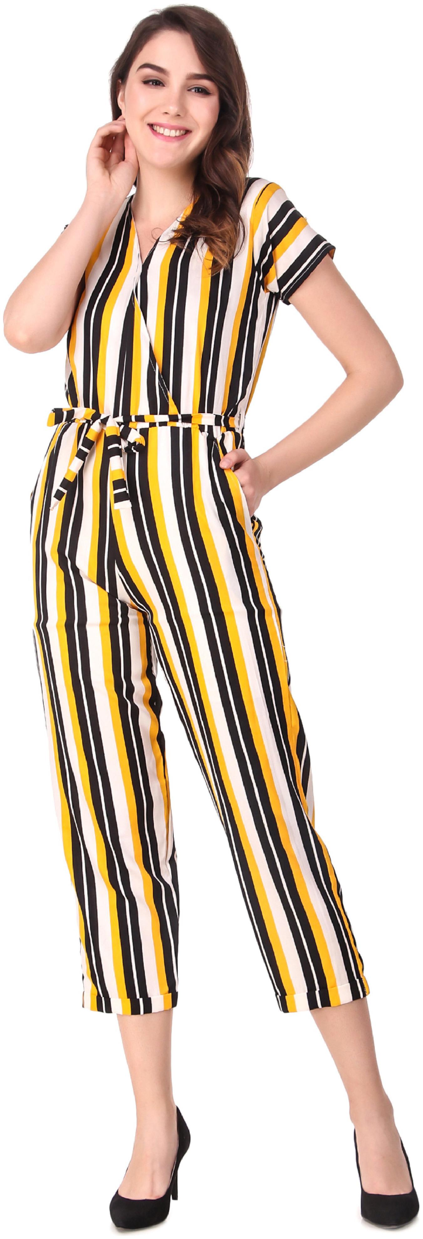 

Fasnoya Striped Jumpsuit - Yellow