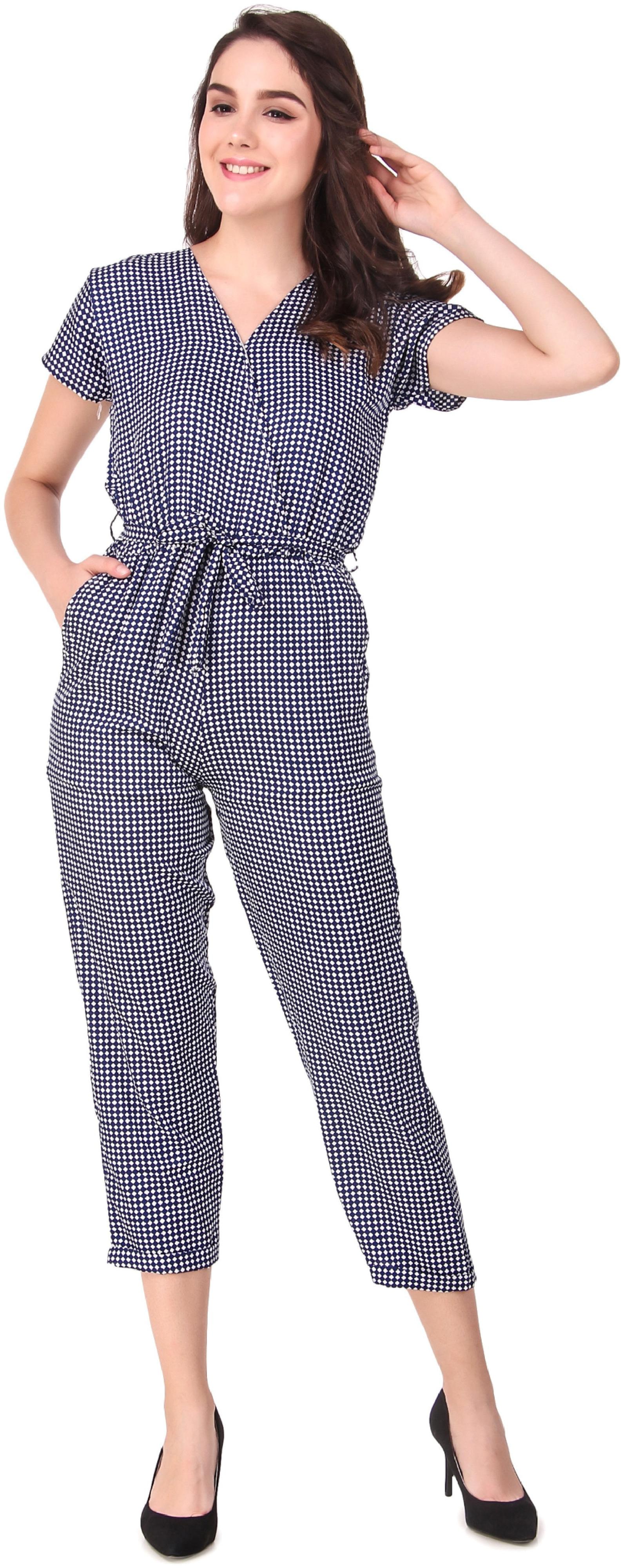 

Fasnoya Checked Jumpsuit - Blue