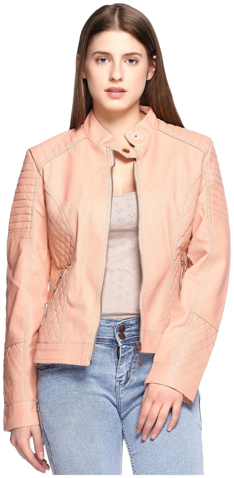 

Fasnoya Women Solid Regular Jacket - Pink