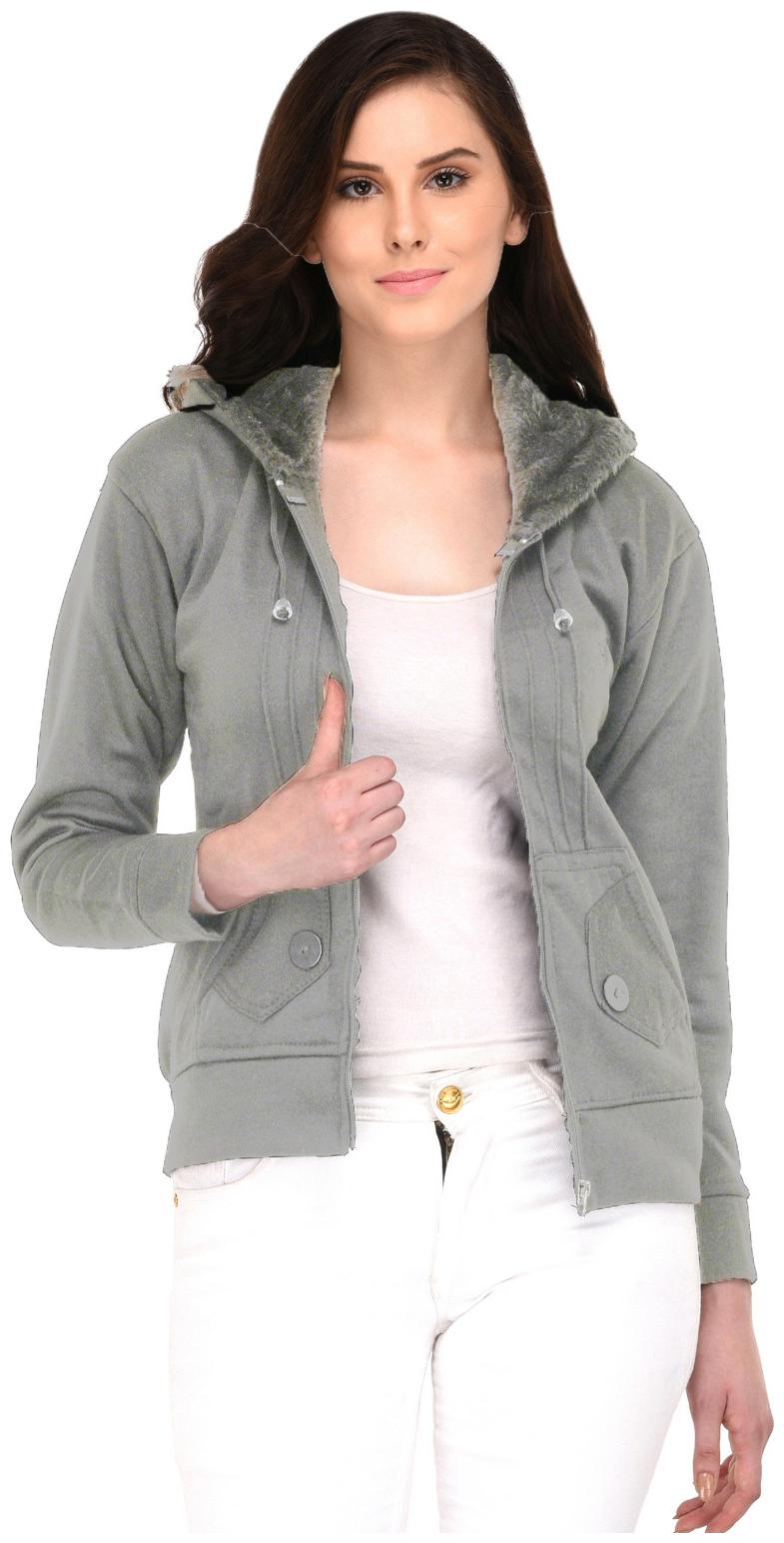

Fasnoya Women Solid Puffer Jacket - Grey
