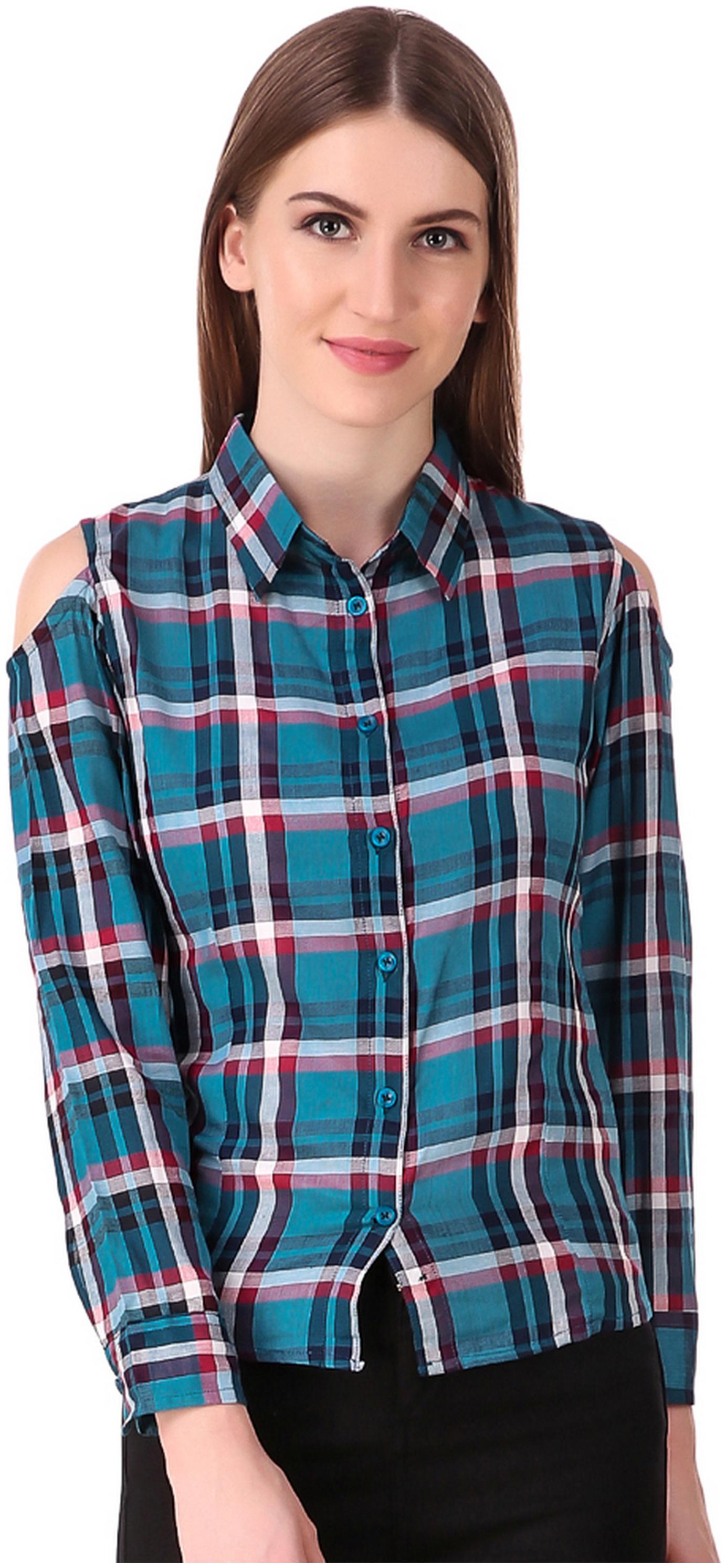 

Fasnoya Women Multi Checked Slim Fit Shirt
