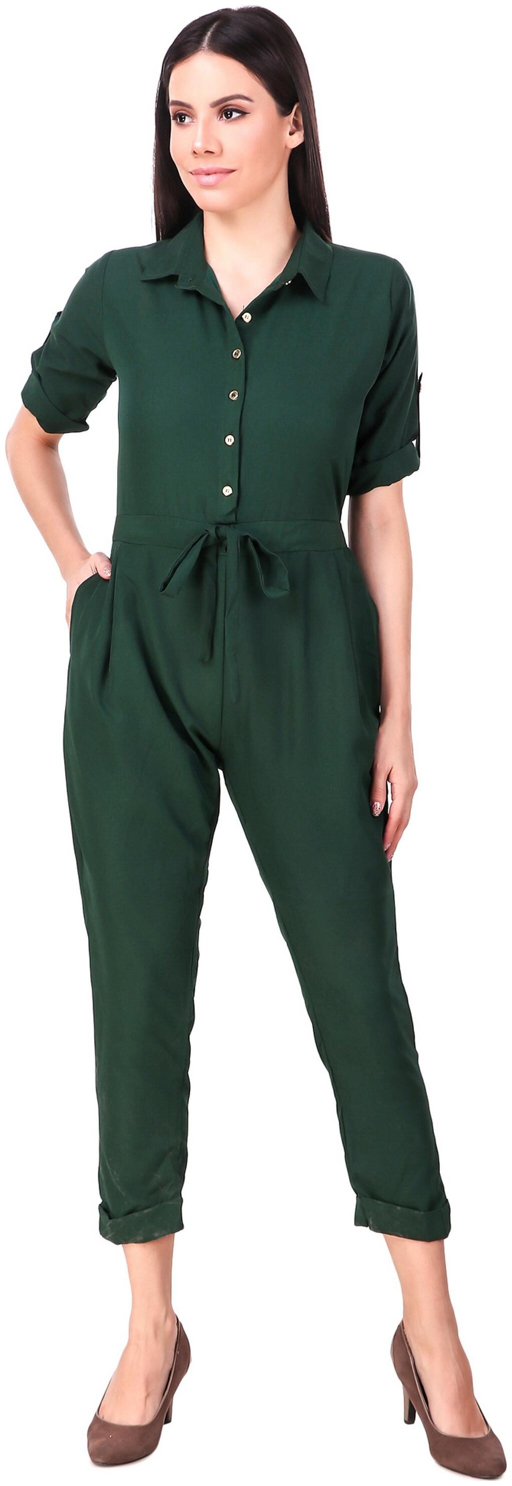 

Fasnoya Solid Jumpsuit - Green