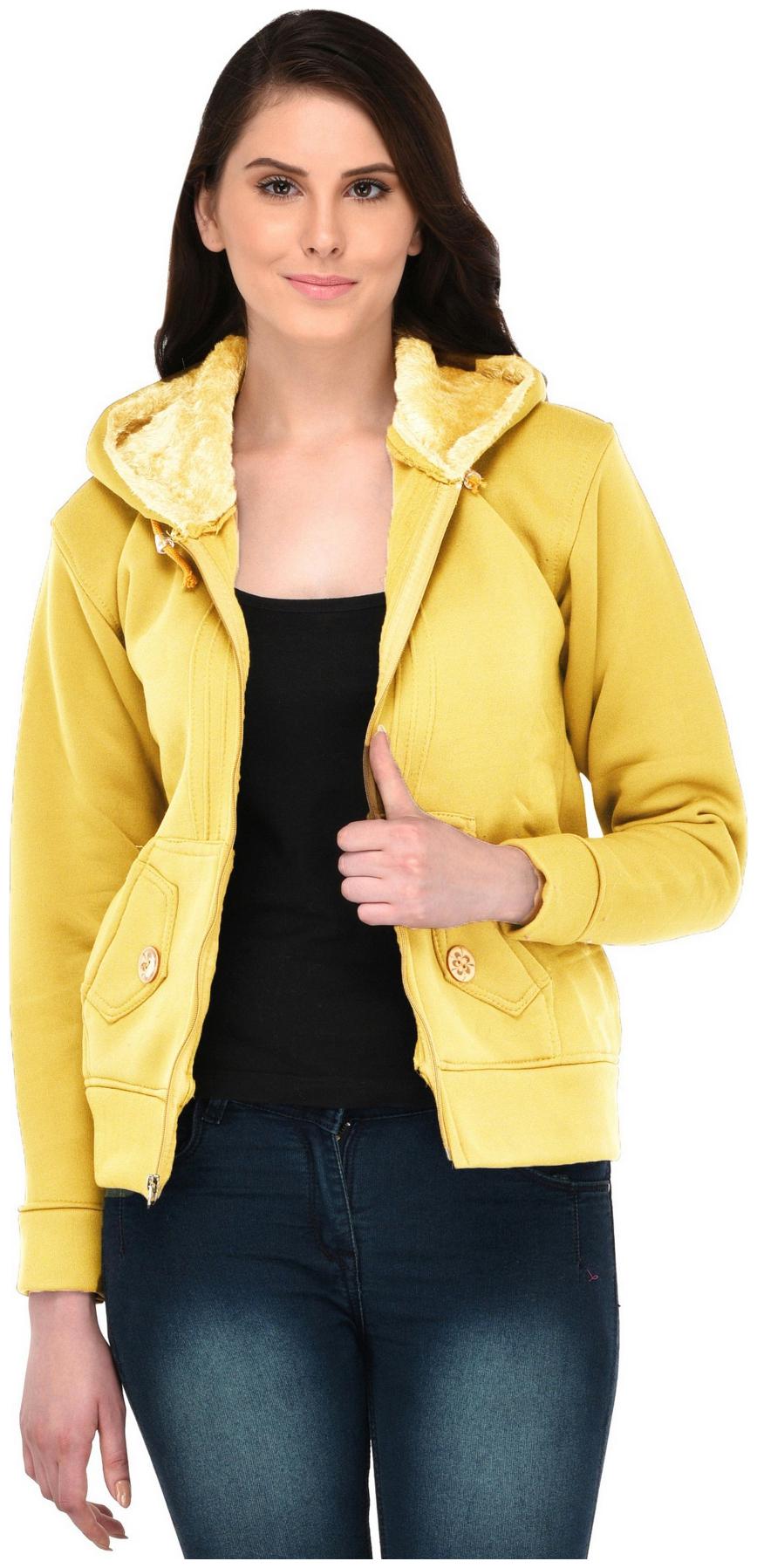 

Fasnoya Women Solid Puffer Jacket - Yellow
