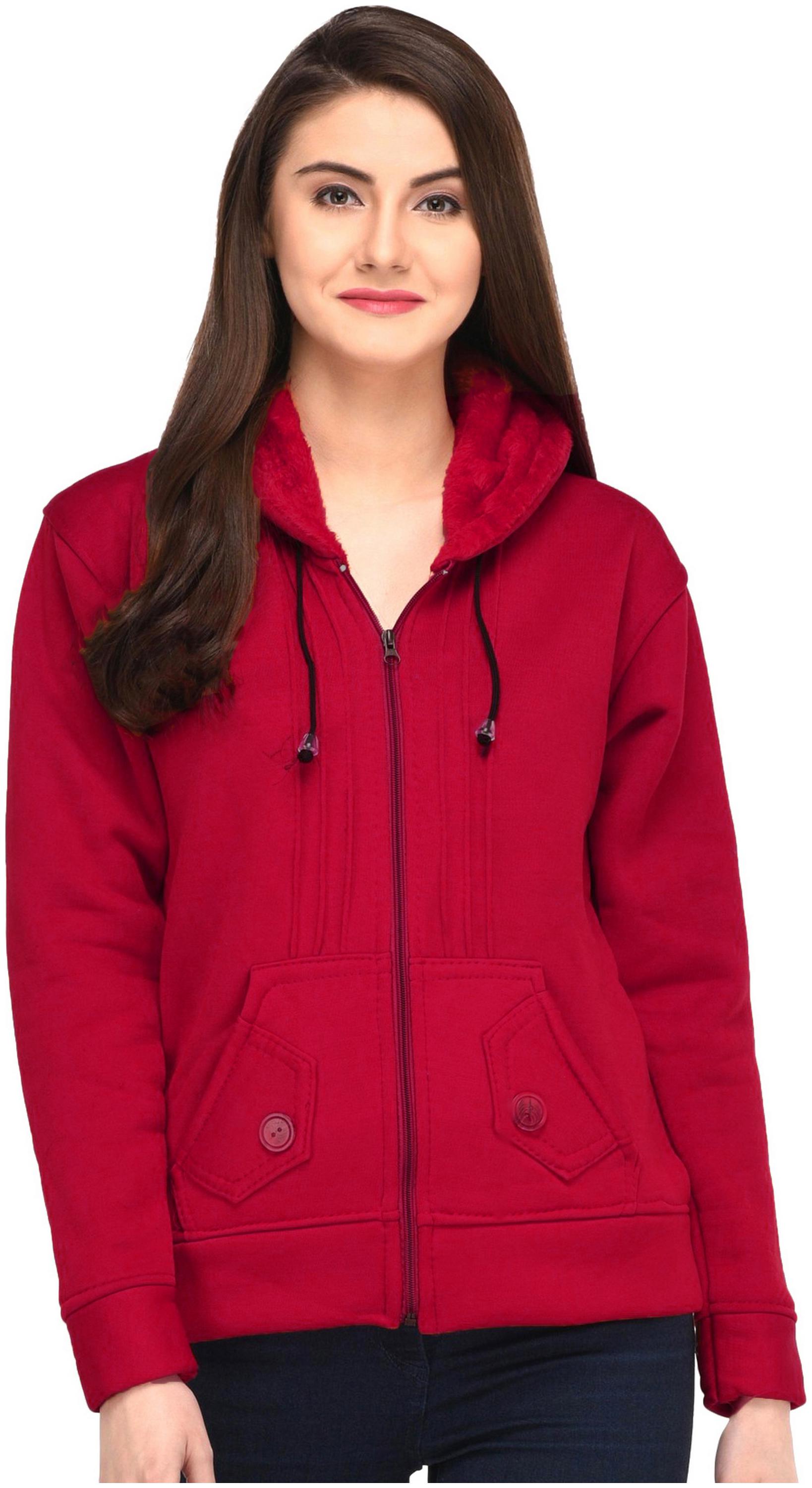 

Fasnoya Women Solid Sweatshirt - Maroon
