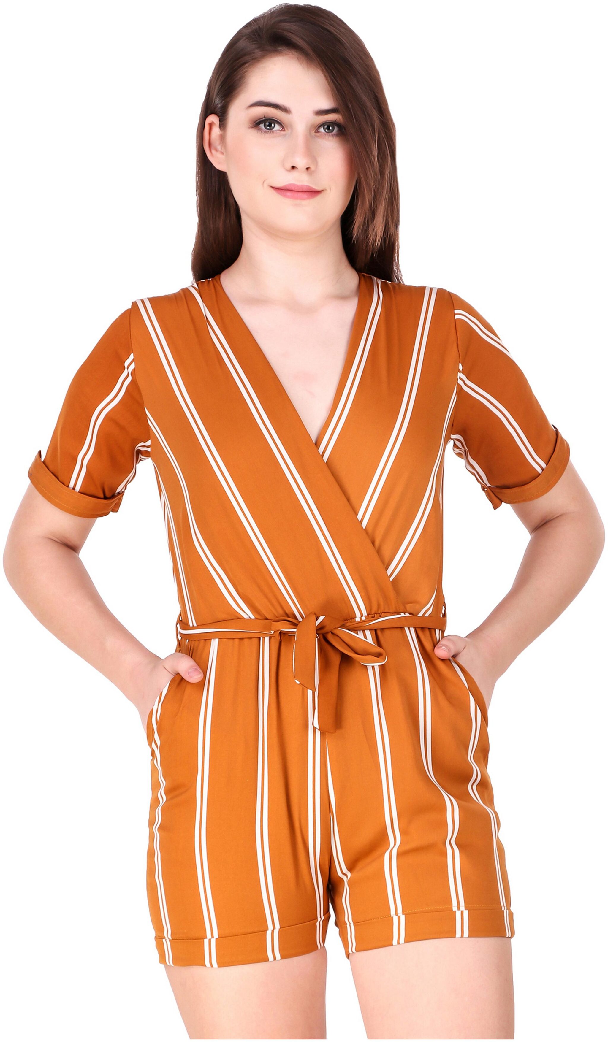 

Fasnoya Striped Jumpsuit - Orange