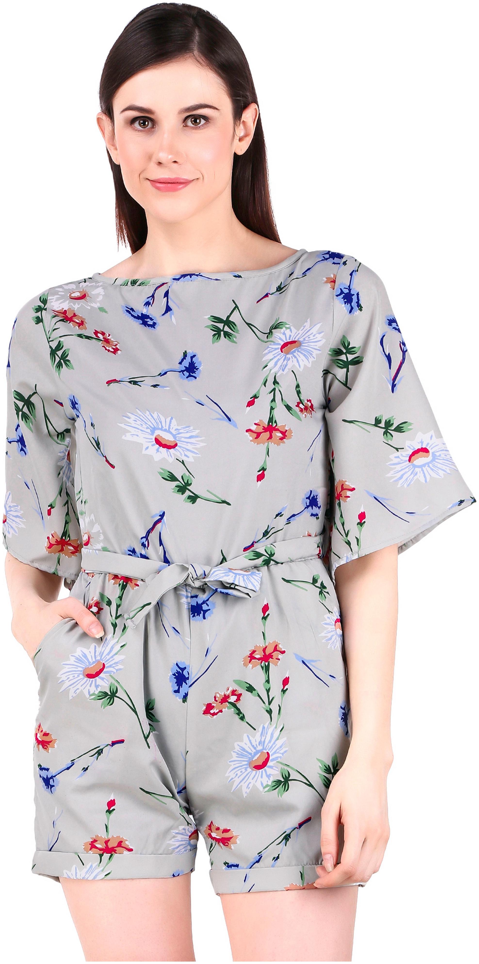 

Fasnoya Floral Jumpsuit - Grey