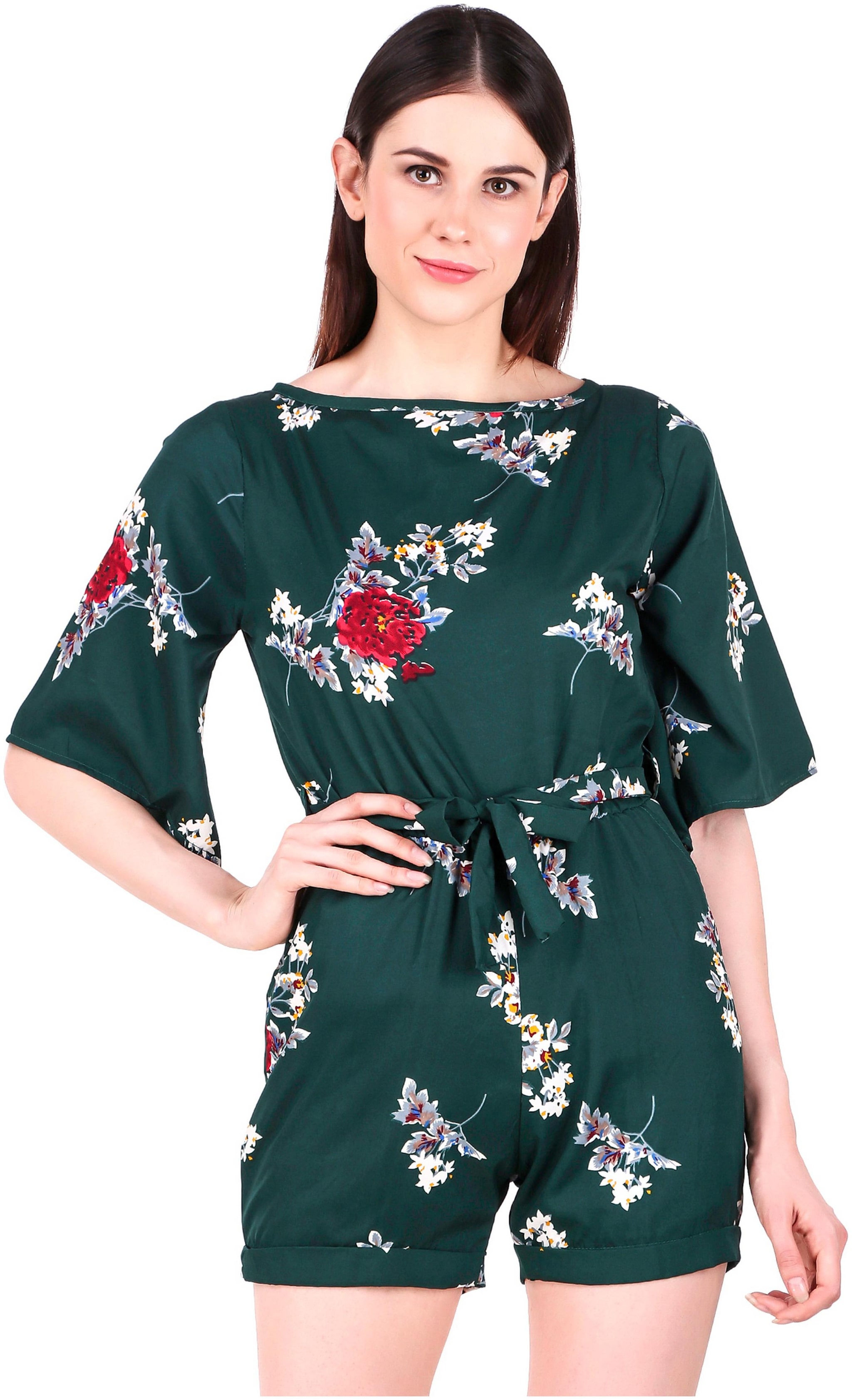 

Fasnoya Floral Jumpsuit - Green
