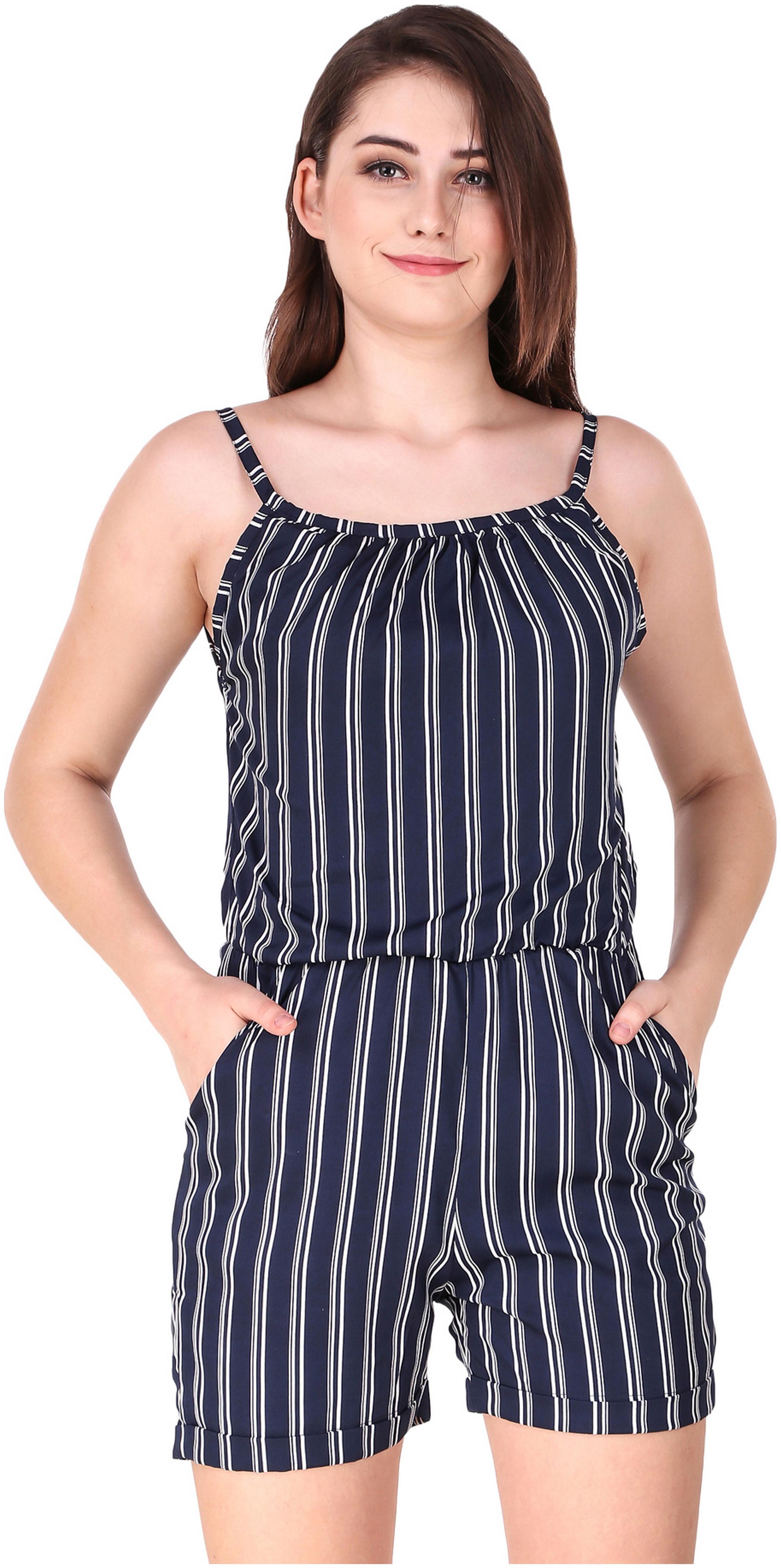 

Fasnoya Striped Jumpsuit - Navy