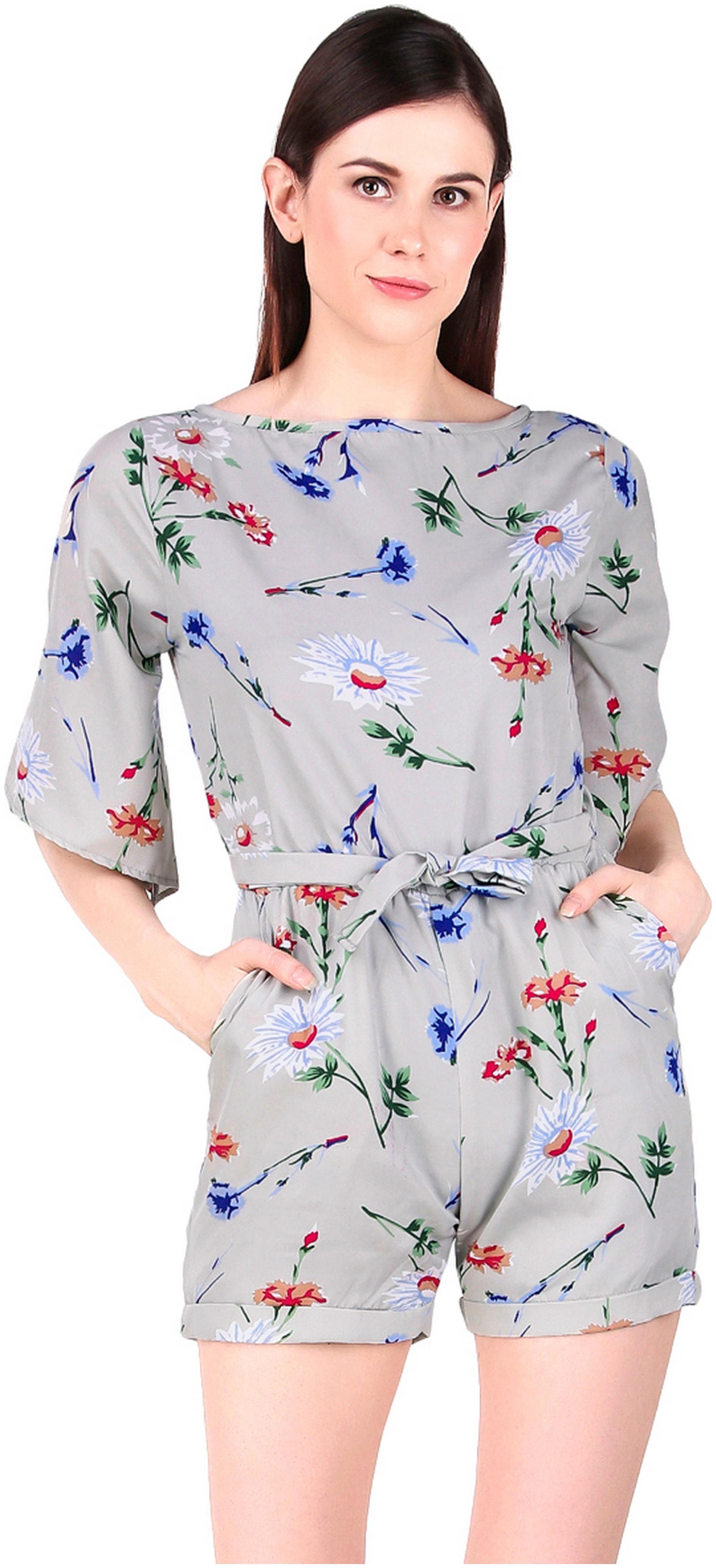 

Fasnoya Floral Jumpsuit - Grey