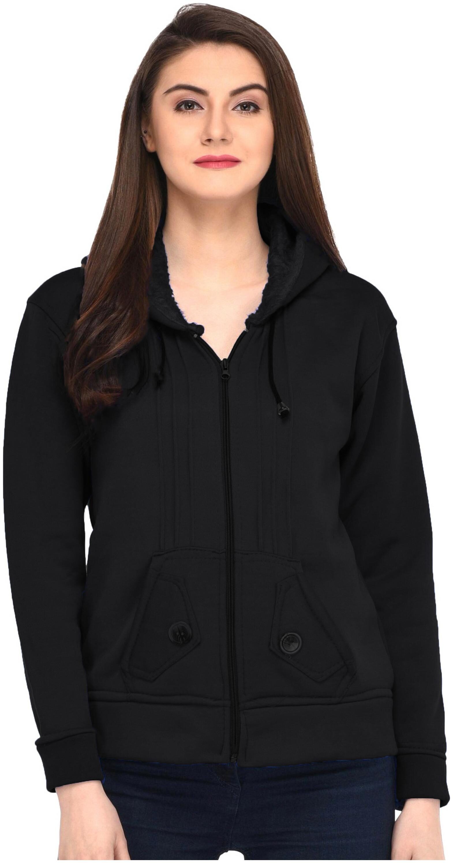 

Fasnoya Women Solid Sweatshirt - Black