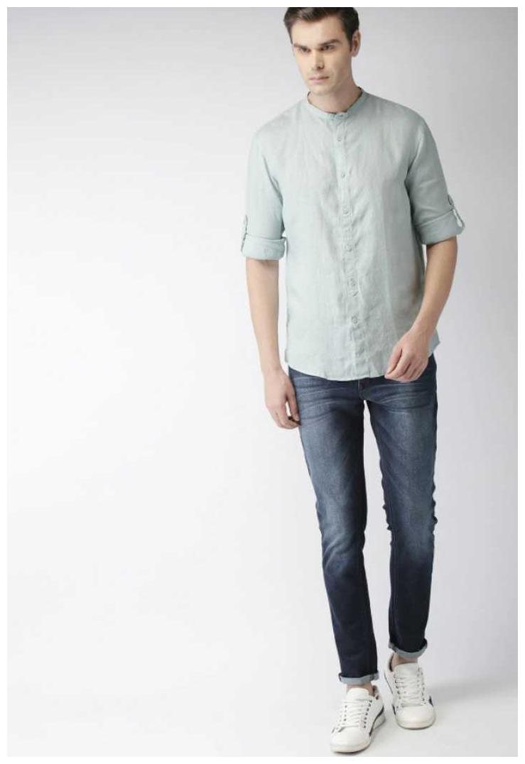 

Fast Train Men Turquoise Cotton Solid Casual Shirt