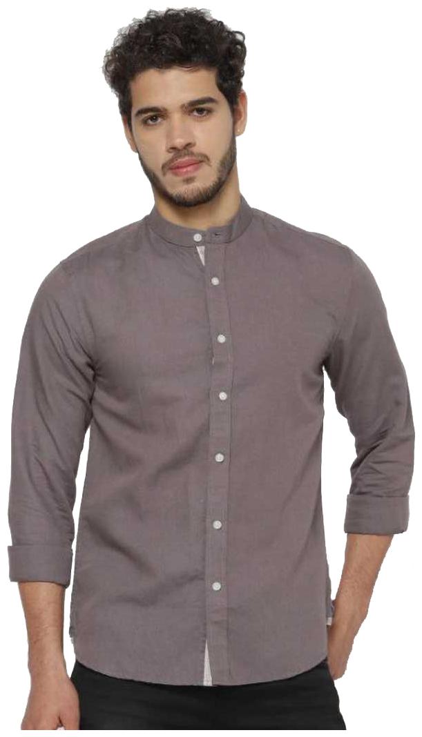 

Fast Train Men Grey Solid Regular Fit Casual Shirt