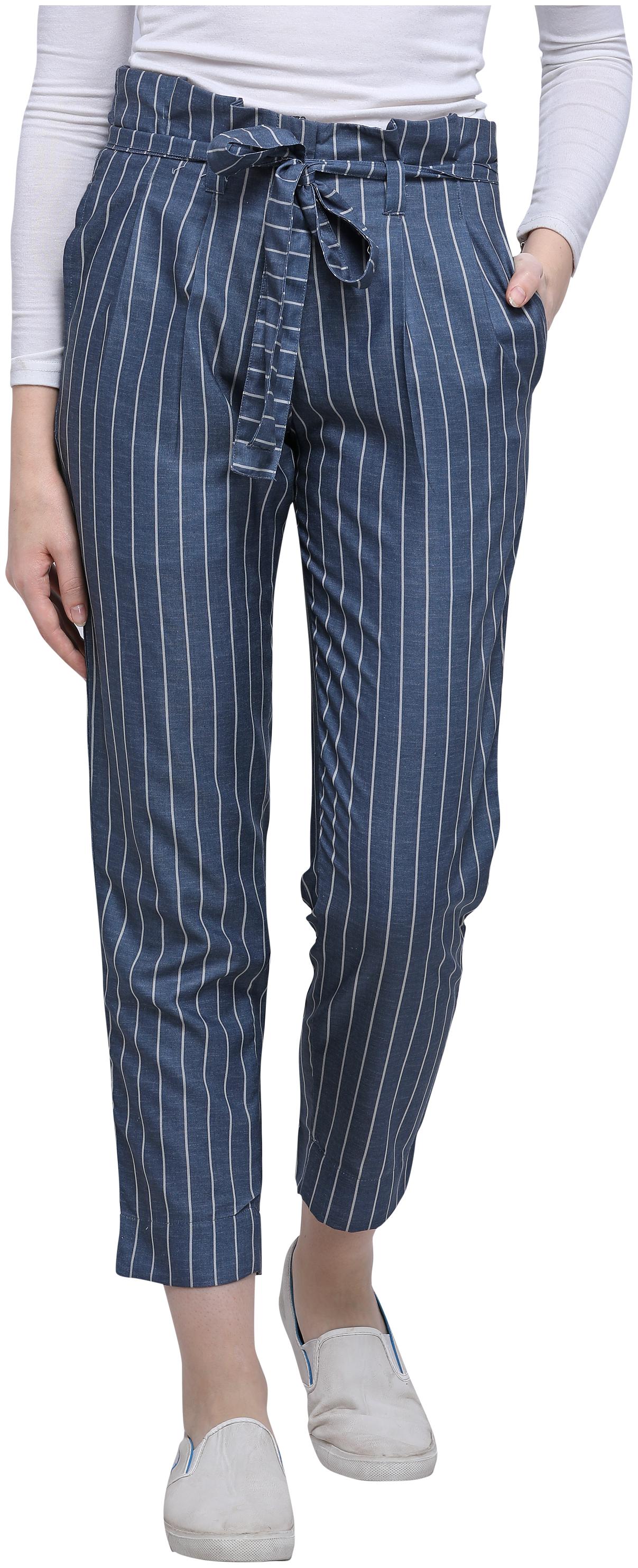 

Fbella Women Blue Slim fit Regular trousers