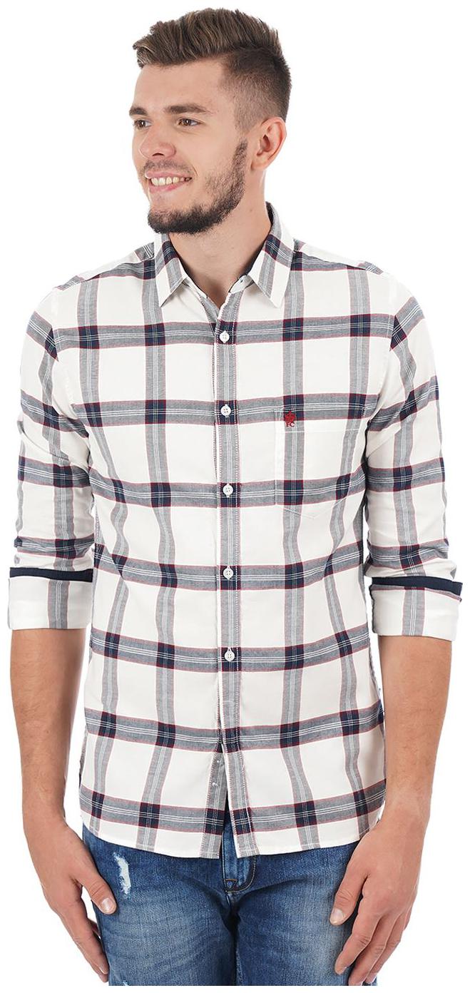

Fcuk Men White Checked Slim Fit Casual Shirt