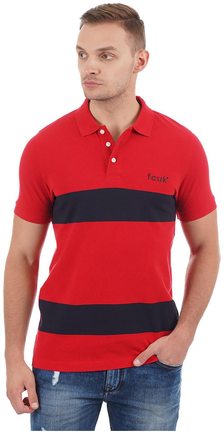 

Fcuk Men Red Black Slim fit Cotton Polo collar T-Shirt - Pack Of 1