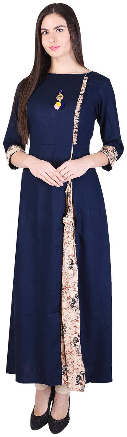 

Fema SKY Women Blue Solid Anarkali Kurta