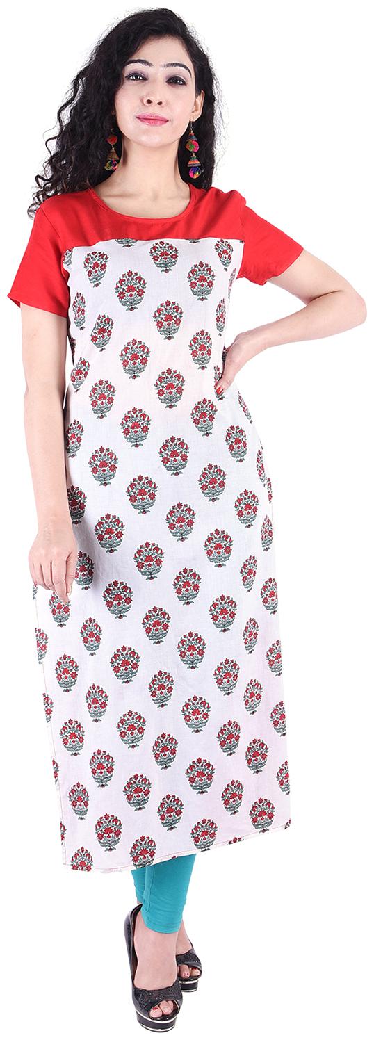 

Fema SKY Women Red Solid Straight Kurti