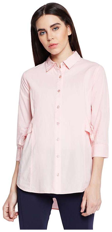 

Oxolloxo Women Pink Solid Regular Fit Shirt