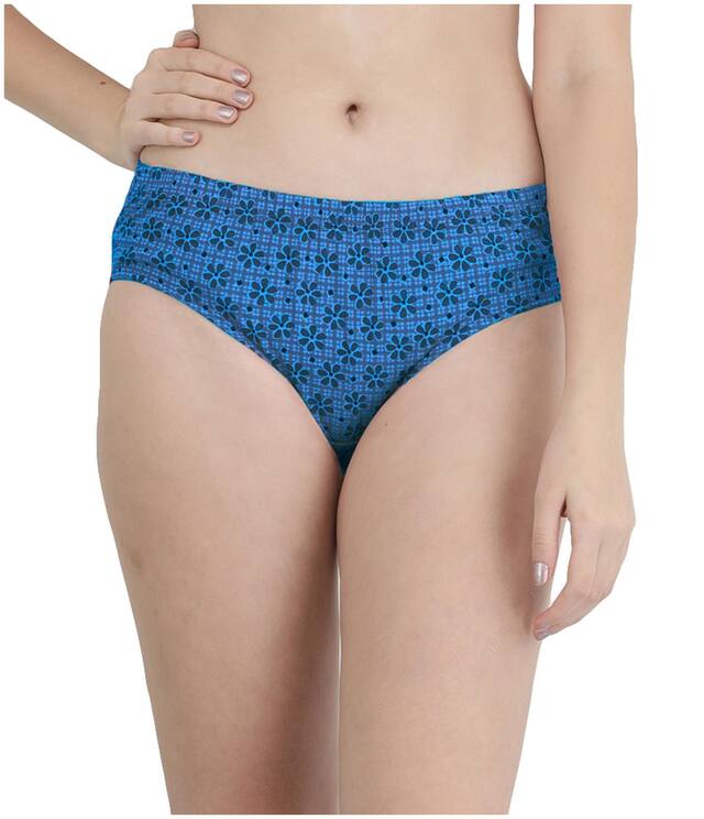 FEMULA Solid Mid Waist Hipster Panty - Blue