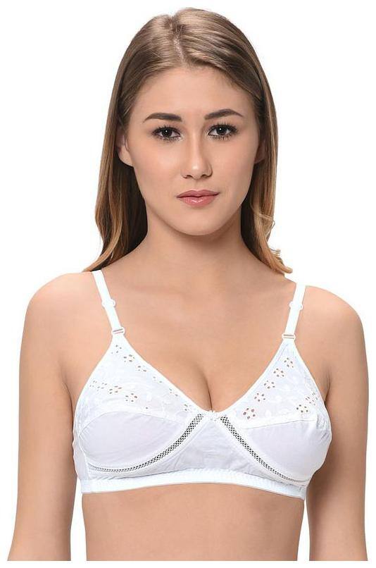 FEMULA Non Padded Cotton Minimizer Bra - White