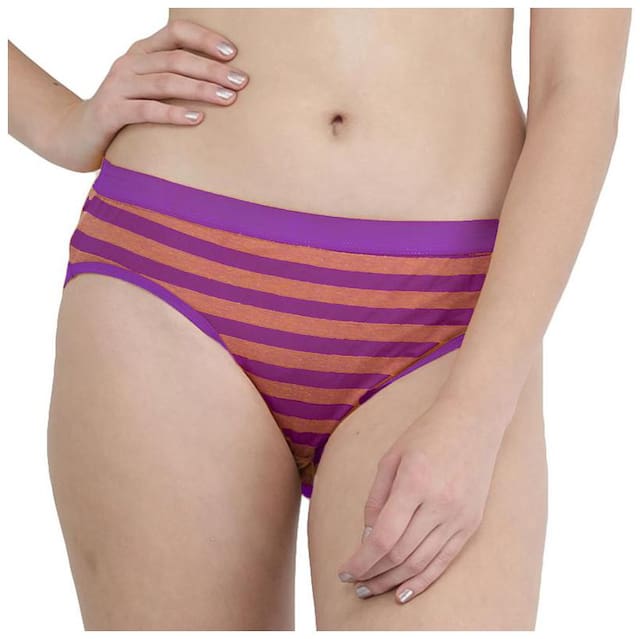 FEMULA Printed Mid Waist Hipster Panty - Purple