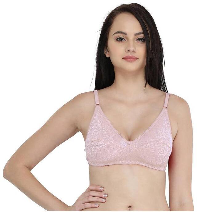 FEMULA Non Padded Cotton Push Up Bra - Pink