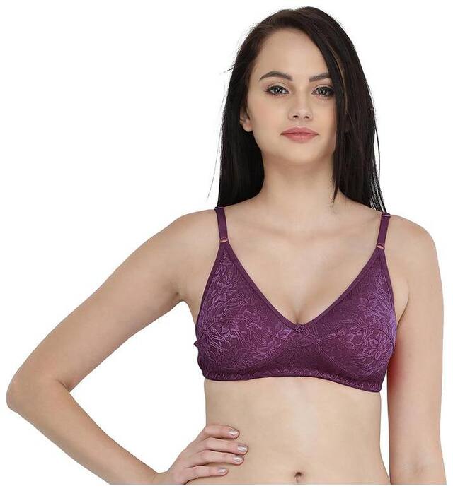 FEMULA Non Padded Cotton Push Up Bra - Purple