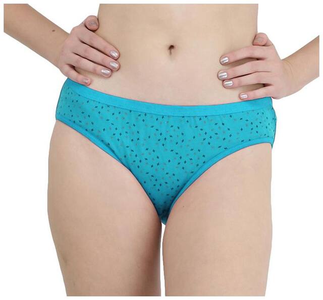 FEMULA Printed Mid Waist Hipster Panty - Blue