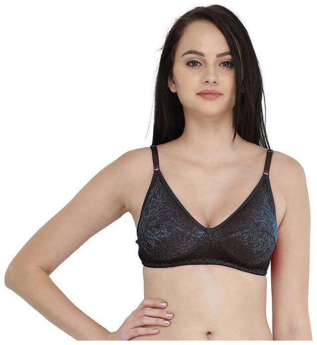 FEMULA Non Padded Cotton Push Up Bra - Black