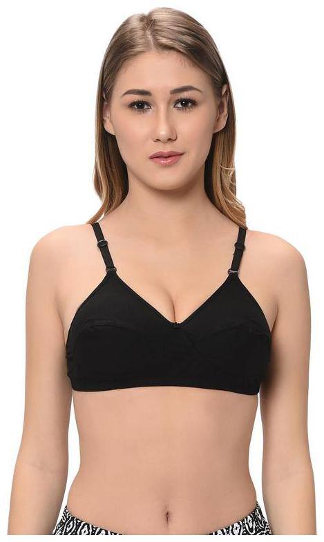 FEMULA Non Padded Cotton Minimizer Bra - Black