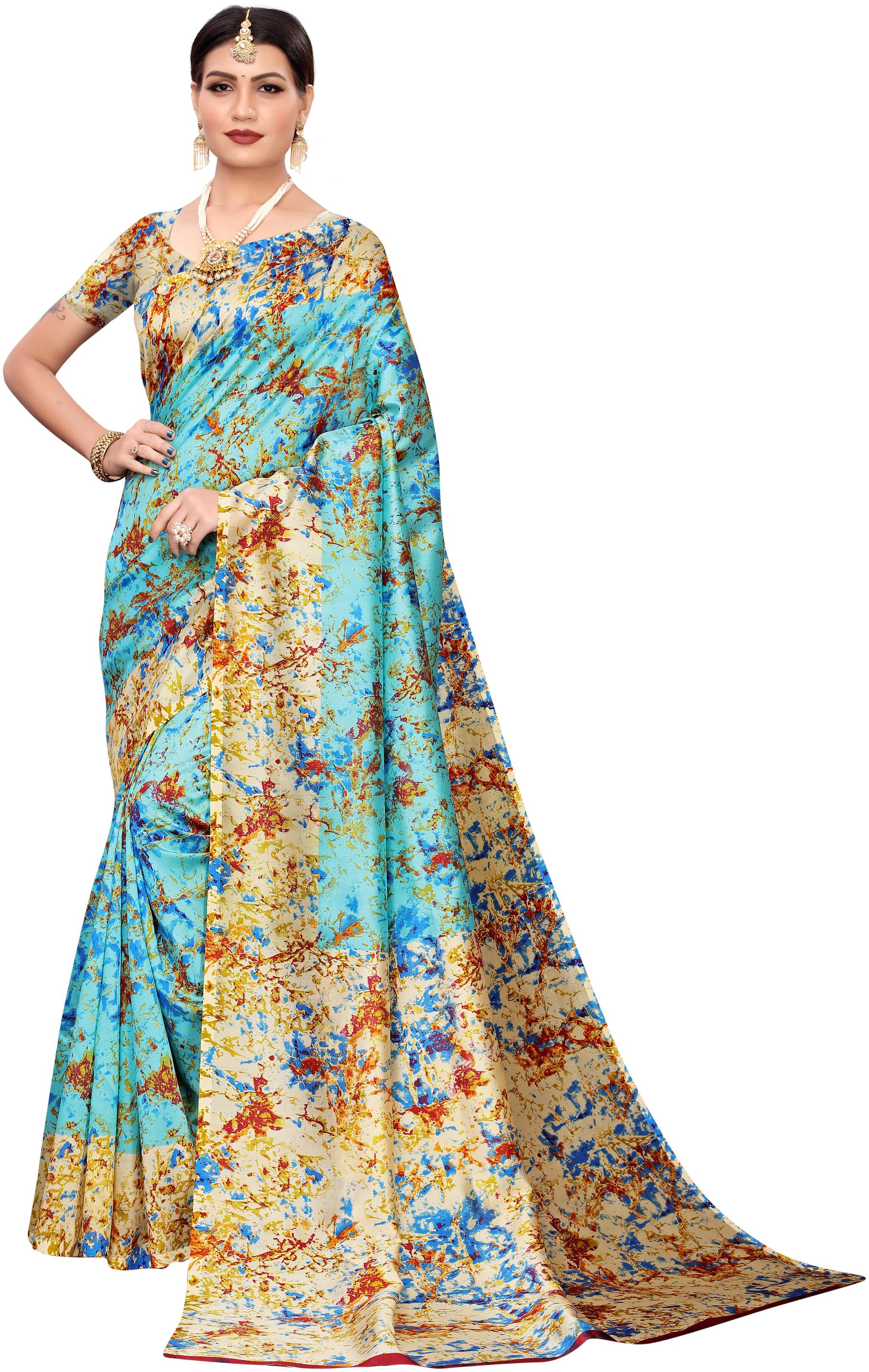 

FIESTREE Women Artificial Silk saree Olive