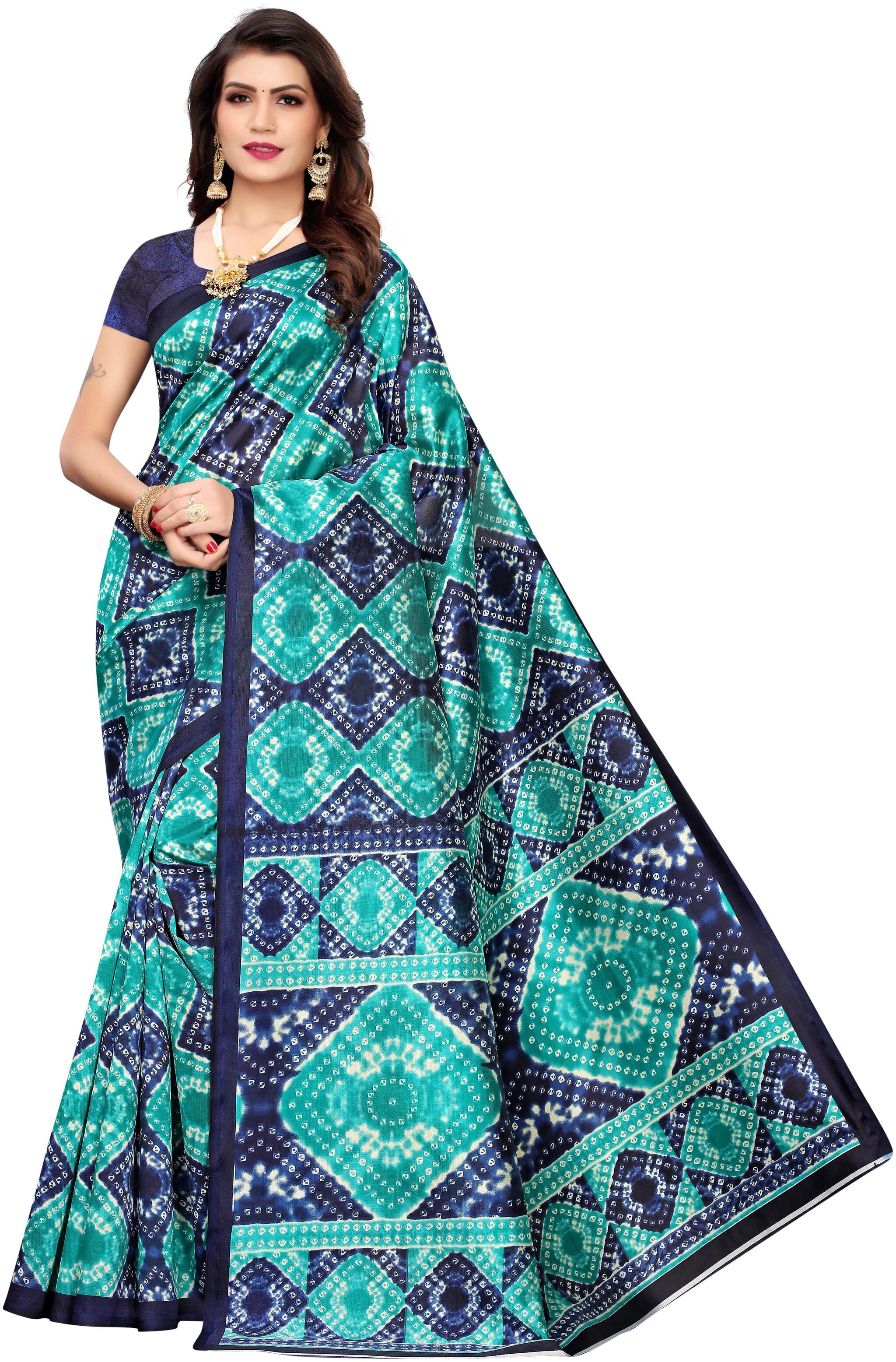 

FIESTREE Women Artificial Silk saree Blue