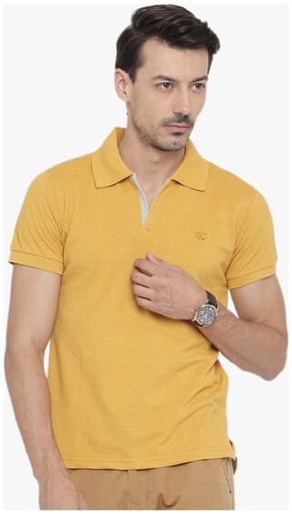 Fifty Two Men's Loose Fit Printed T-Shirt - Yellow