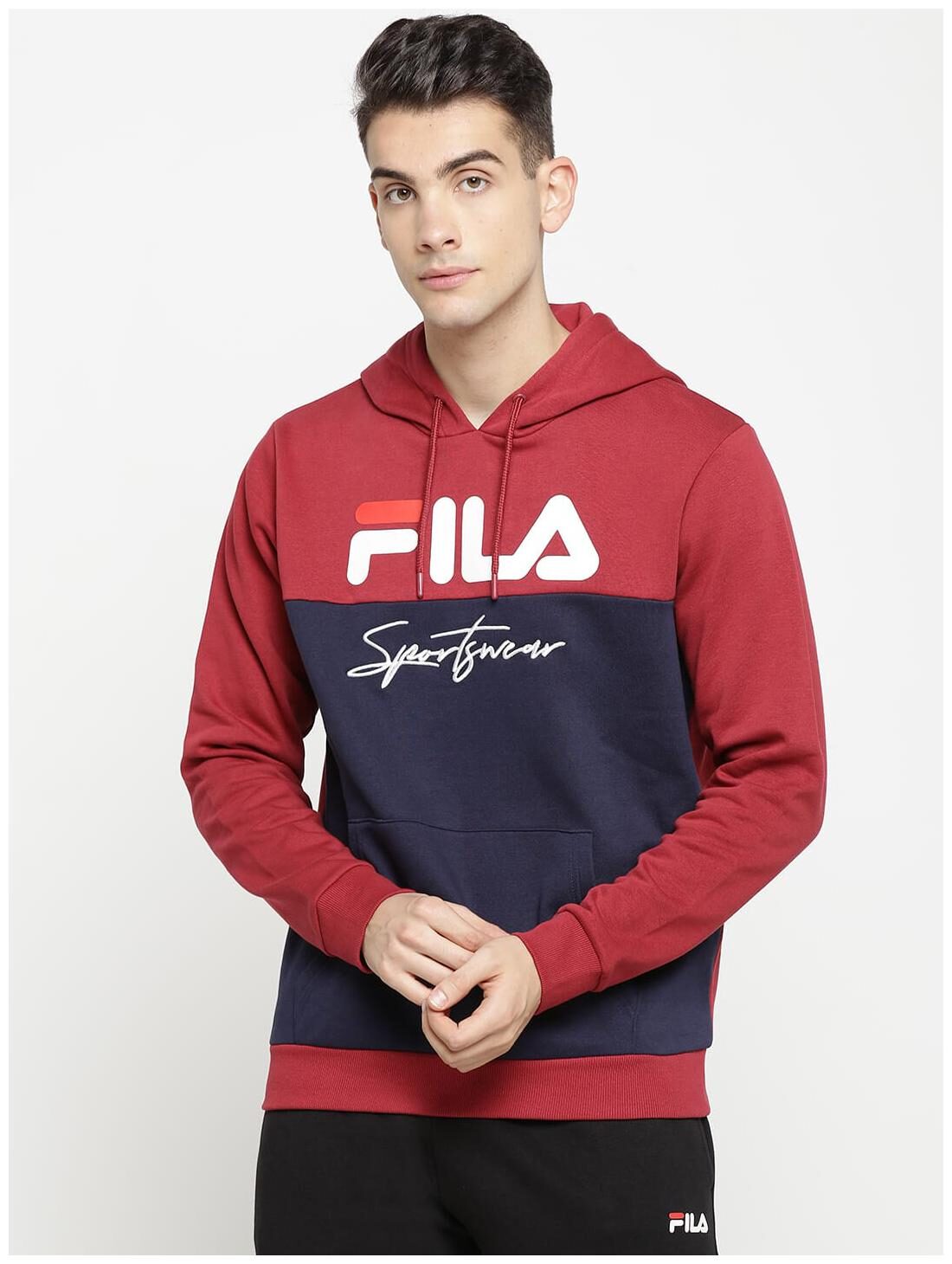 

Fila Men Red Blue Hooded Sweatshirt