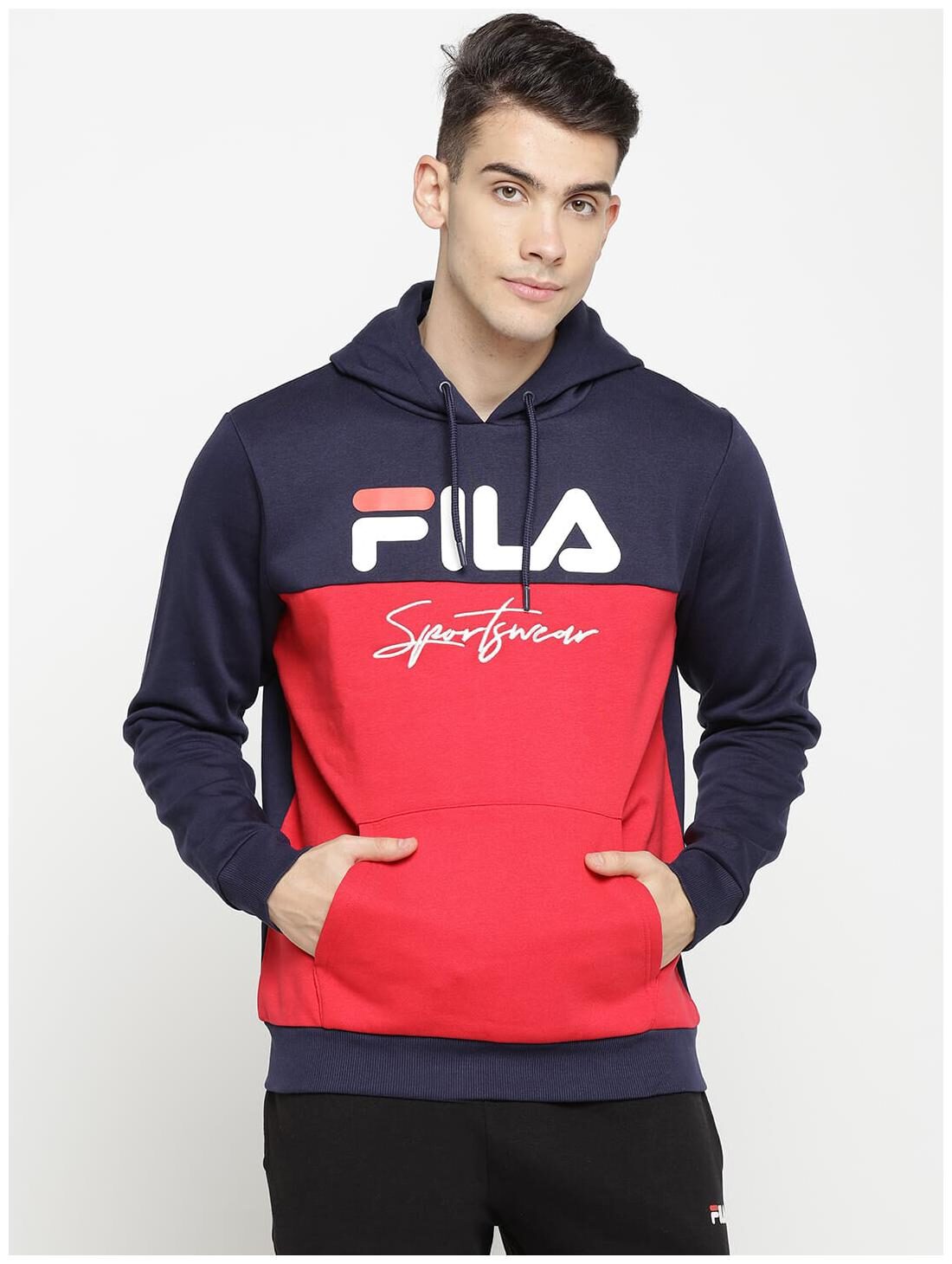 

Fila Men Blue Red Hooded Sweatshirt