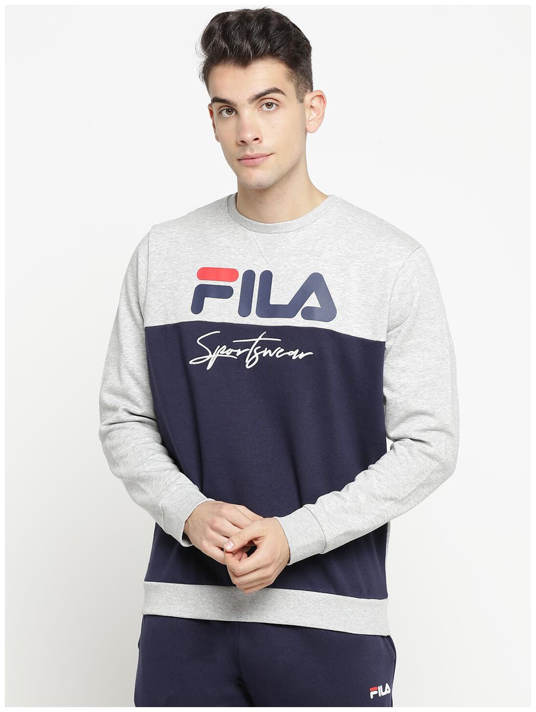 

Fila Men Grey Blue Round neck Sweatshirt