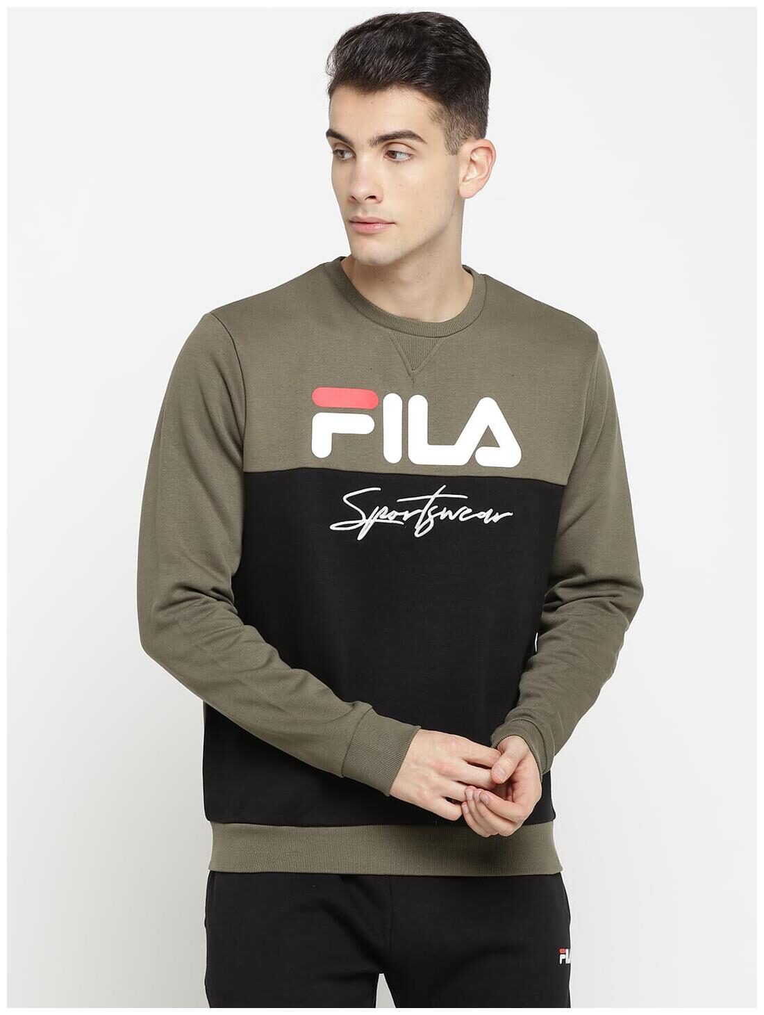 

Fila Men Green Round neck Sweatshirt