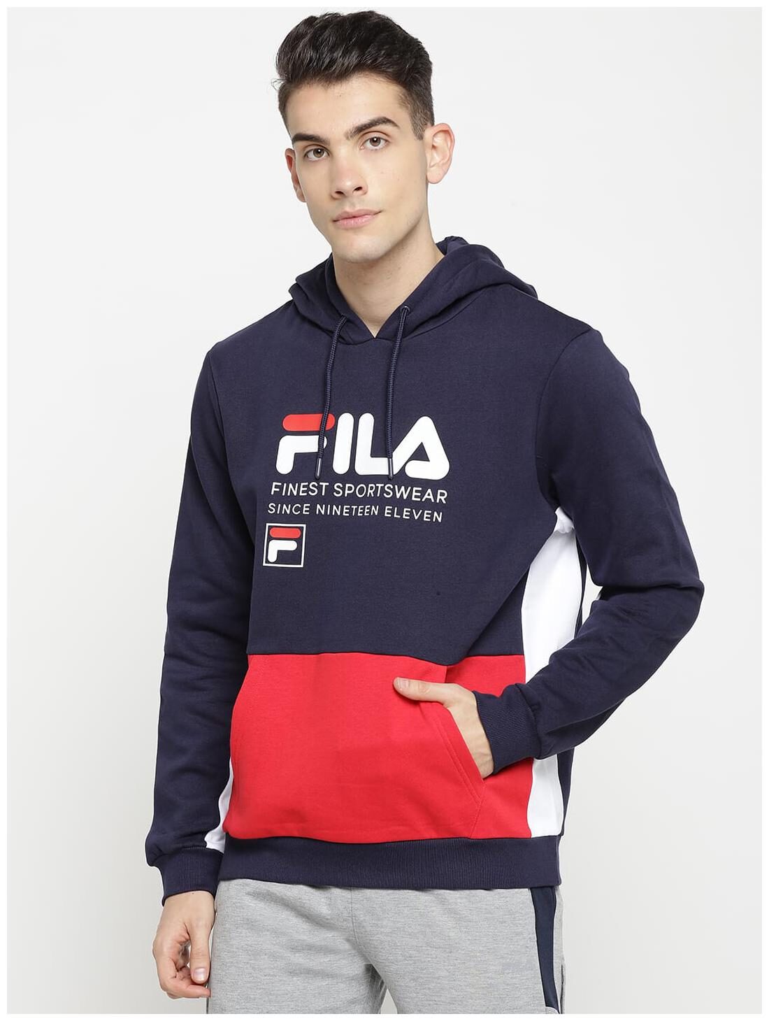 

Fila Men Blue Hooded Sweatshirt