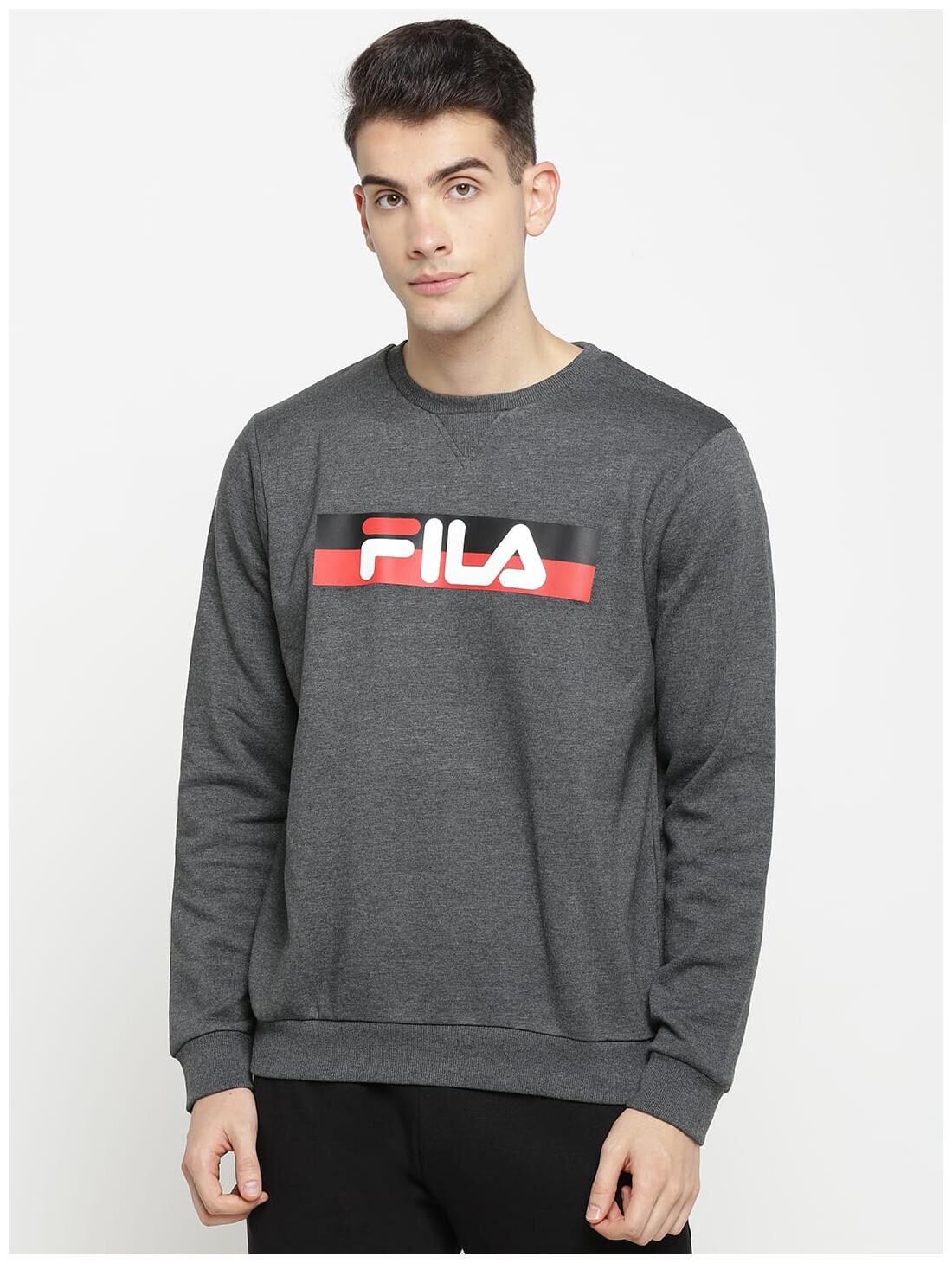 

Fila Men Grey Round neck Sweatshirt
