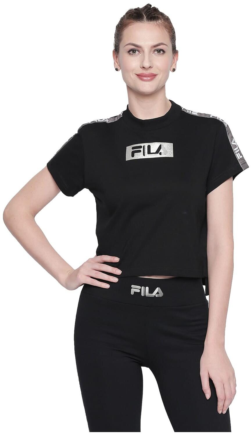 

Fila Women Printed Regular top - Black