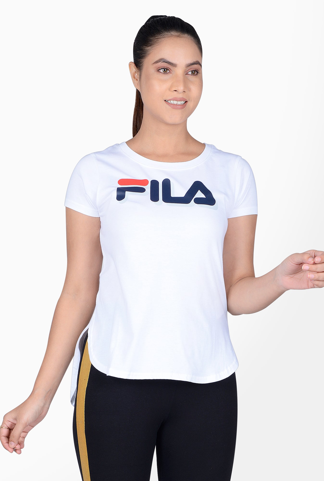 

Fila Women Printed Sports T-Shirt - White